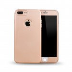 Wholesale iPhone 7 Plus TPU Full Cover Hybrid Case (Champagne Gold)